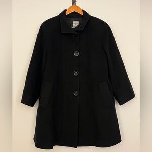 Cinzia Rocca Due Black Wool and Kashmir Coat Size 16, XL
